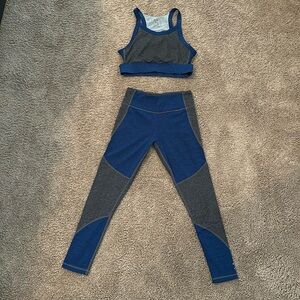 Nimble Activewear Navy Blue/Charcoal Legging Sports Bra set